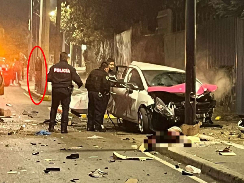 Extraña figura es captada cerca de fatal choque en Coyoacán CDMX