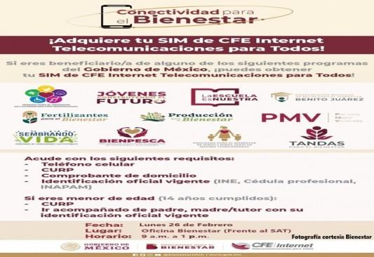 Entregarán chip de CFE en PN