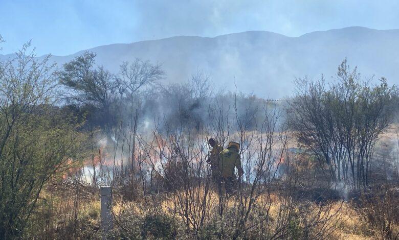 Consume incendio 100 metros de hierba