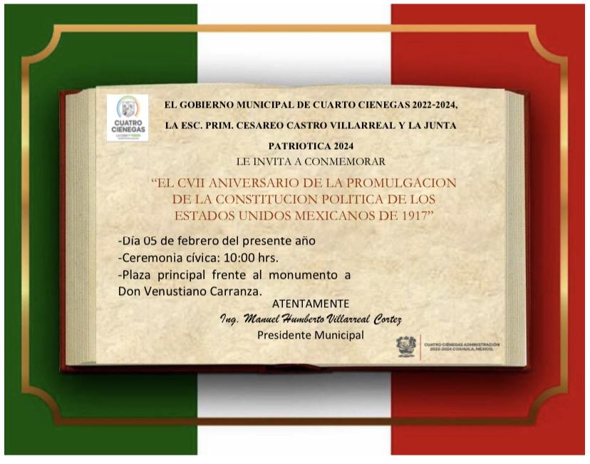 Celebrará 4C evento en honor a V. Carranza
