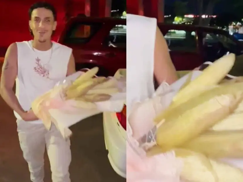 VIDEO: Joven sorprende a su mejor amiga con ramo de elotes; ¿será un amor tierno o duro?