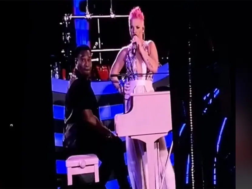 VIDEO: Pink suspende concierto por fan a punto de dar a luz a un bebé