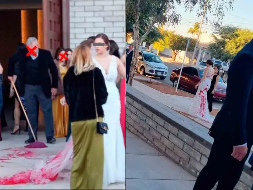 Suegra sabotea boda y arruina el vestido de la novia en plena misa