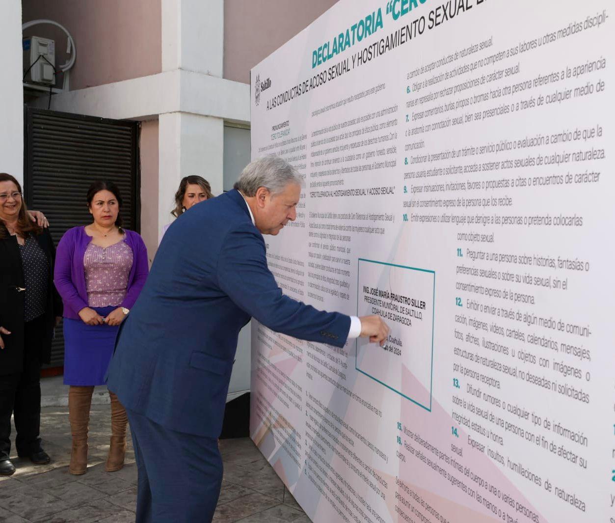 Declara Saltillo “Cero Tolerancia” para acoso y hostigamiento sexual