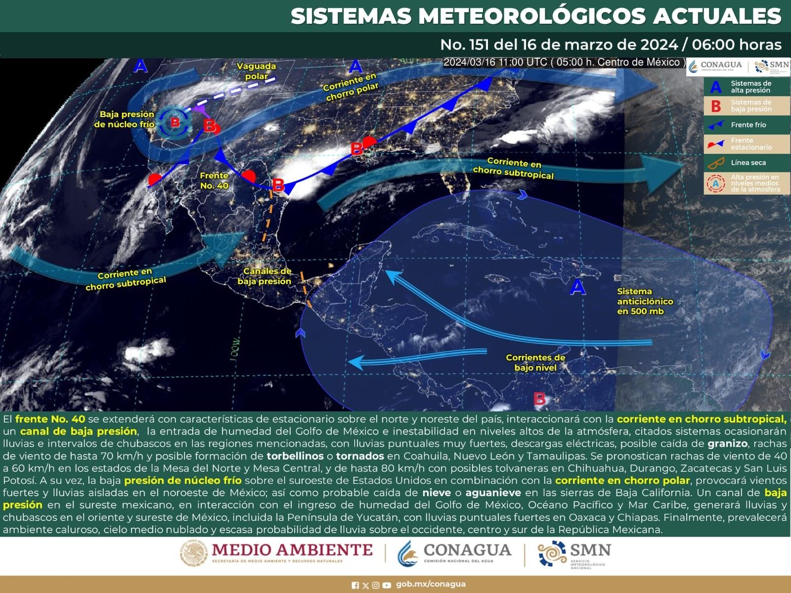 Pronostican lluvias fuertes en Coahuila