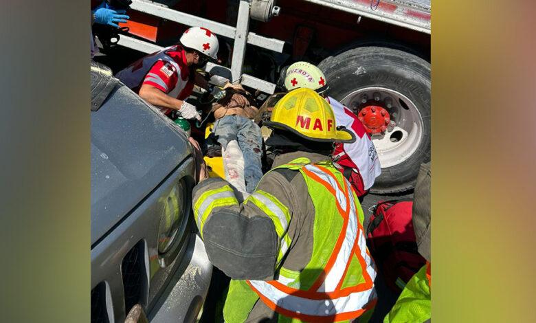 Embiste camión a motociclista