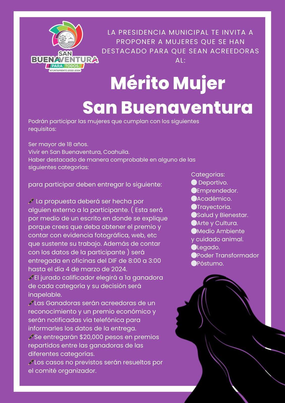 Abierta convocatoria para Mérito Mujer SB