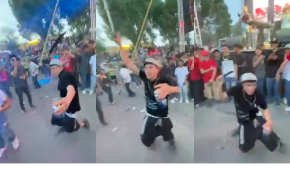 Captan a ebrio bailando cumbia con un machete