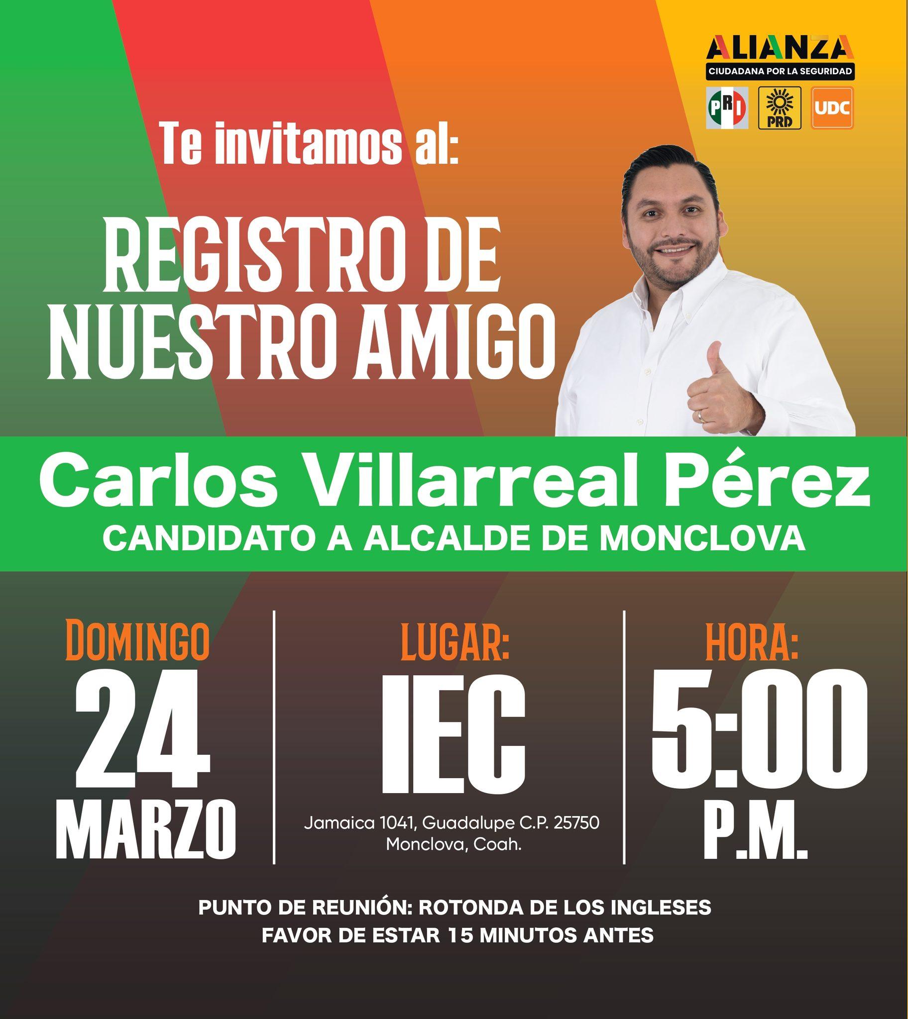 Se registrará el domingo Carlos Villarreal ante IEC