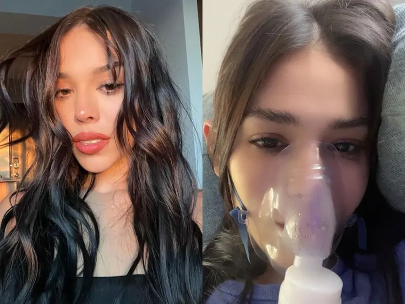 Danna Paola aparece con mascarilla de oxígeno y preocupa a sus fans por su enfermedad