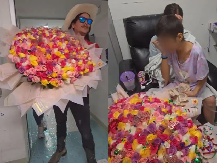 VIDEO: «Flores El Patrón» cumple el SUEÑO de una niña con CÁNCER el día de su cumpleaños