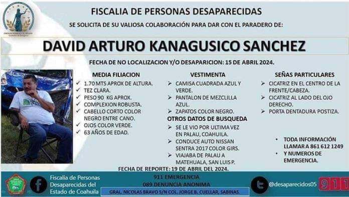 Buscan familiares a David Kanagusico