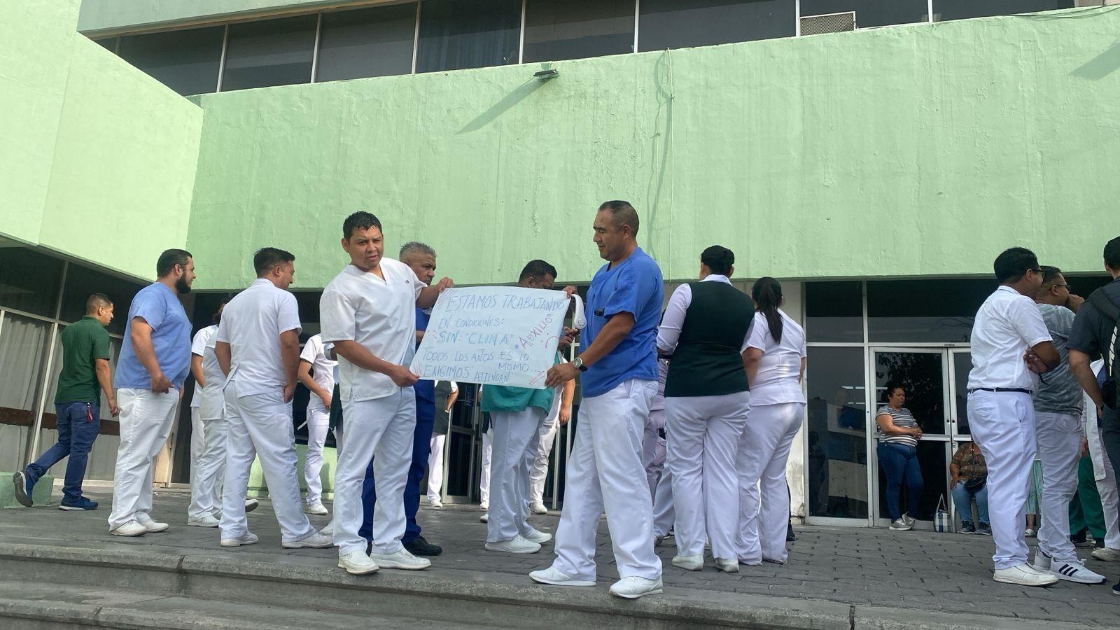Realizan paro en Clínica 7 por falta de aire acondicionado
