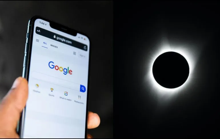 Esto sucede si buscas ‘eclipse solar’ en Google