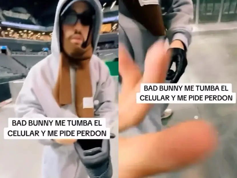 Bad Bunny volvió a tirar celular; fanático le había pedido autógrafo