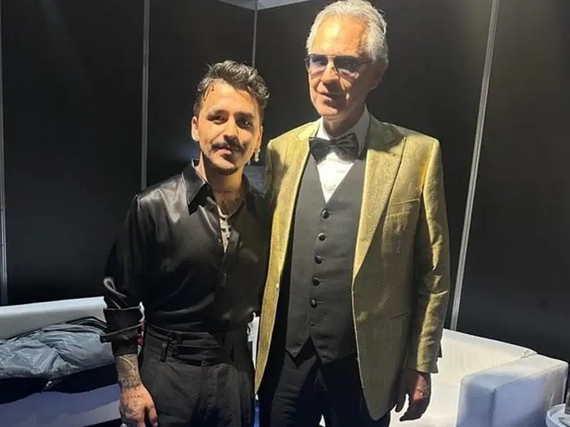 Christian Nodal cantará en concierto de aniversario de Andrea Bocelli; ¡es el único mexicano invitado!