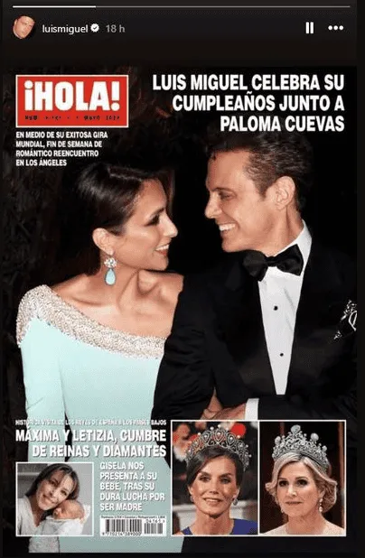 Luis Miguel comparte foto junto a Paloma Cuevas y emocina a sus fans