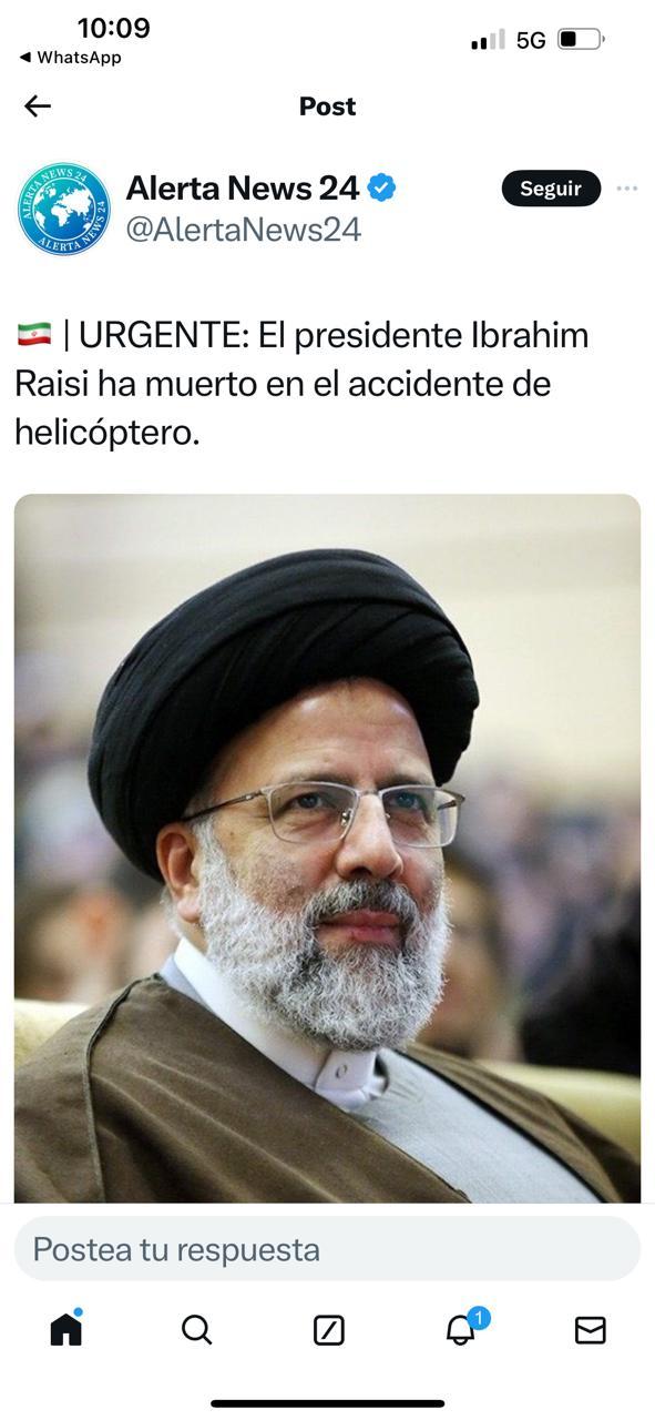 Hallan helicóptero de presidente de Irán