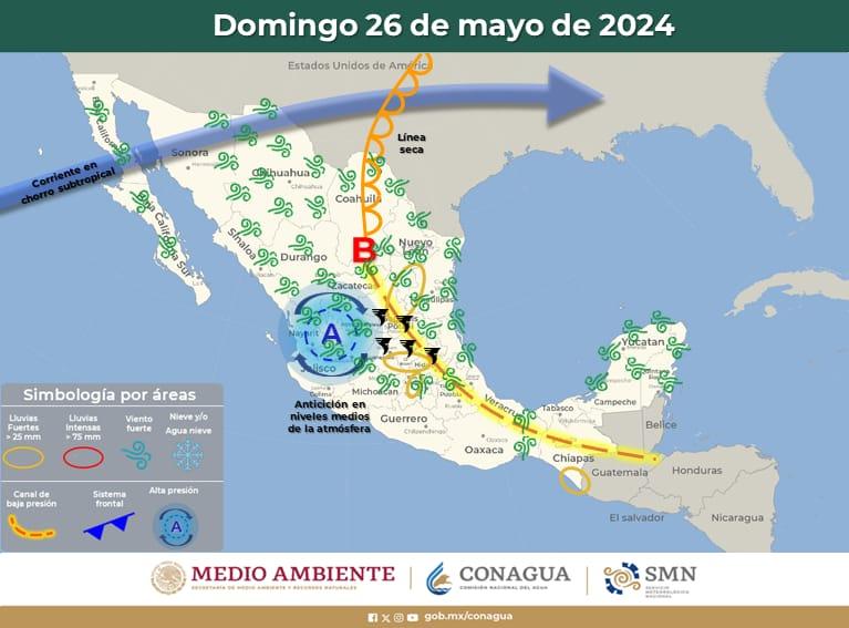 Esperan lluvias y rachas de viento