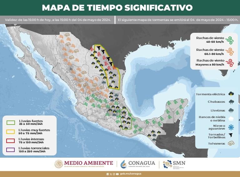 Pronostican tormentas eléctricas para Sabinas