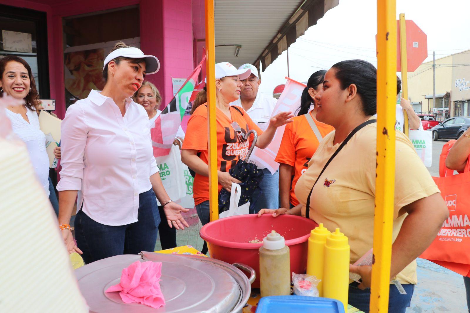 Conquista Zulmma a comerciantes locales