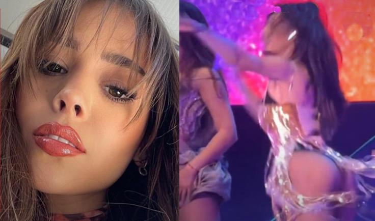 Danna Paola sufre caída en pleno concierto y se vuelve viral | VIDEO