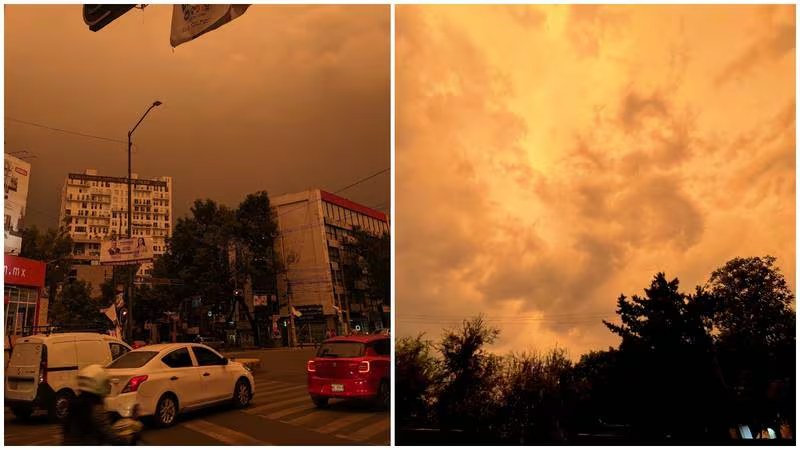 Cielo en CDMX se «pinta» de naranja, rojo y morado