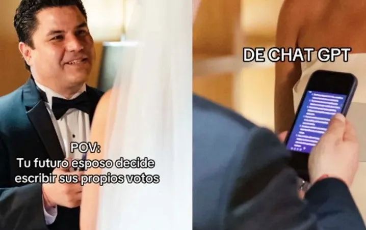 Hombre escribió los votos de su boda con ChatGPT y su esposa lo descubrió