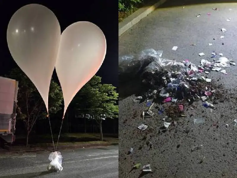 Corea del Norte lanza globos con basura a Corea del Sur