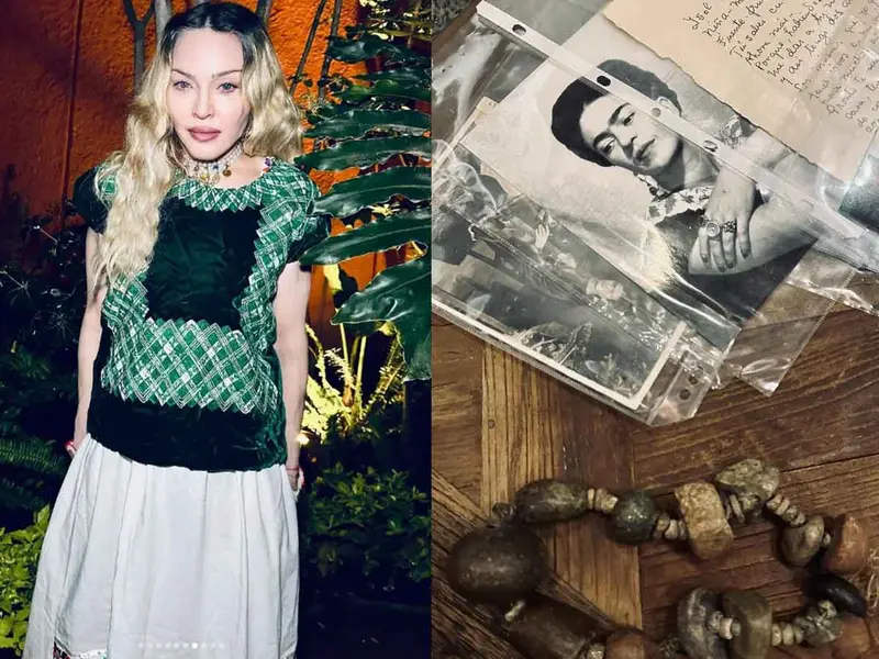 Madonna presume fotos usando huipiles de Frida Kahlo
