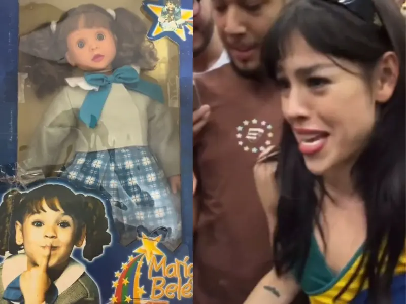 Danna Paola recibe una muñeca de María Belén y esta fue su reacción