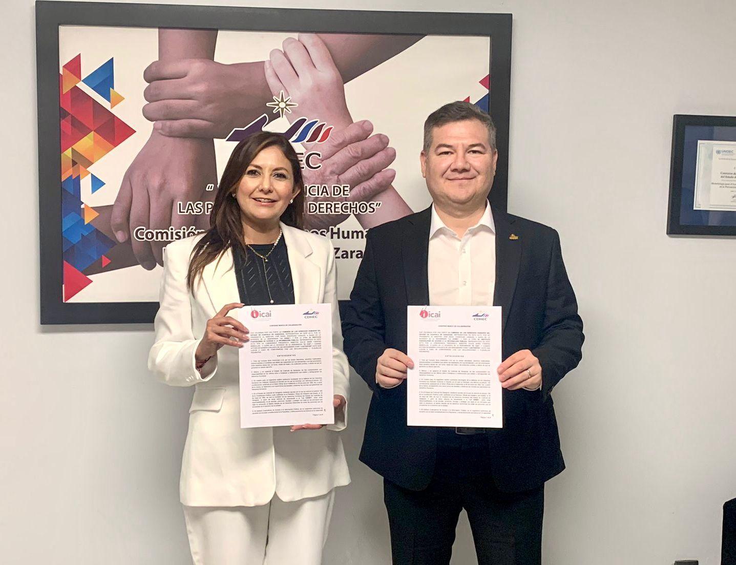 Unidos ICAI y CDHEC en convenio de colaboración