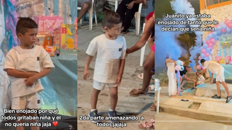 VIDEO: niño enfurece en fiesta de revelación de sexo con todos los que querían que el bebé fuera “niña”