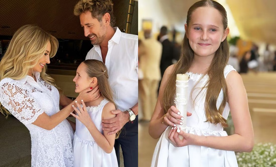 Geraldine Bazán comparte foto con Gabriel Soto, por la primera comunión de su hija menor
