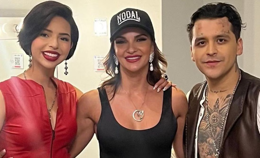 «¡Que viva el amor!» Mariana Seoane presume foto con Christian Nodal y Ángela Aguilar