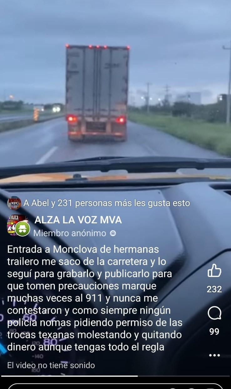 Capta conductor a tráiler zizagueando
