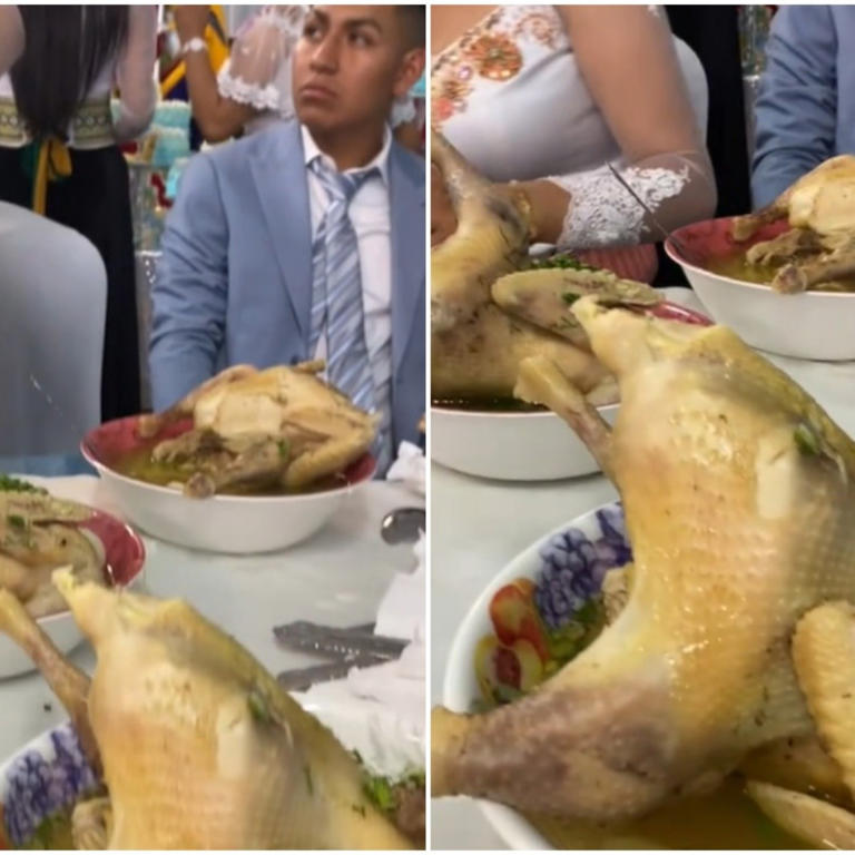 «Una gallina para cada invitado»: Viral imagen muestra peculiar cena en boda ecuatoriana