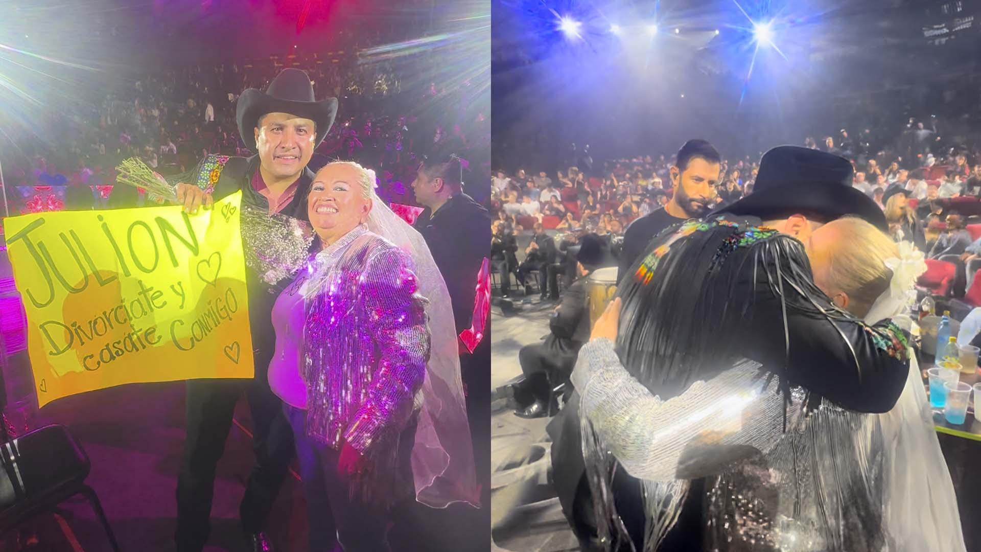 Mujer le pide matrimonio a Julión Álvarez y se casan en pleno concierto