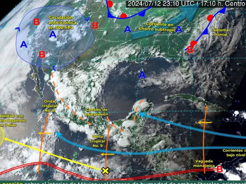 Clima México para este sábado prevé lluvias por la onda tropical 9