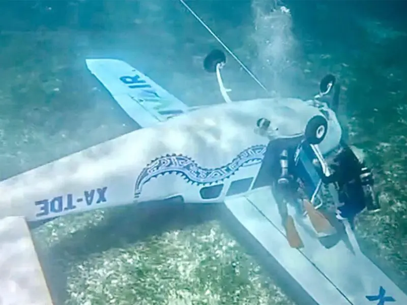 Avioneta se desploma al mar frente a Cozumel, hay una persona desaparecida