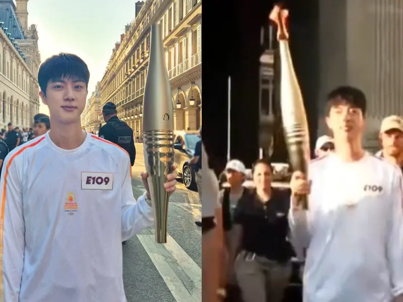 Jin de BTS porta la Antorcha de la Paz de los Juegos Olímpicos 2024