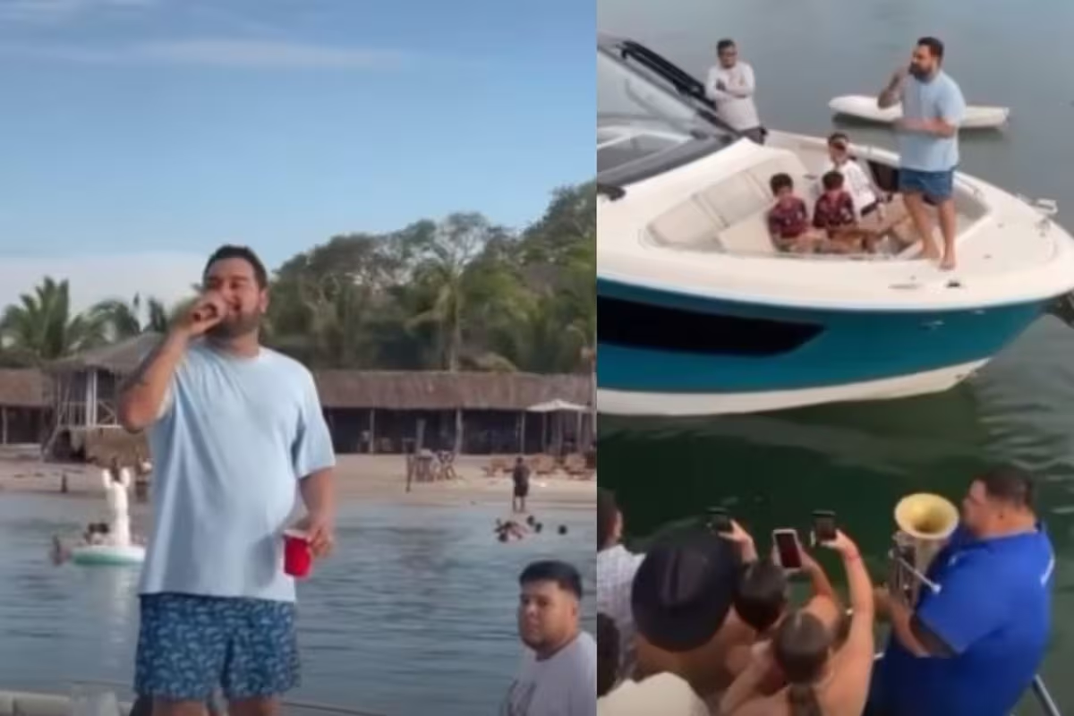 Vocalista de ‘Banda MS’ sorprende a turistas en Mazatlán con un concierto improvisado
