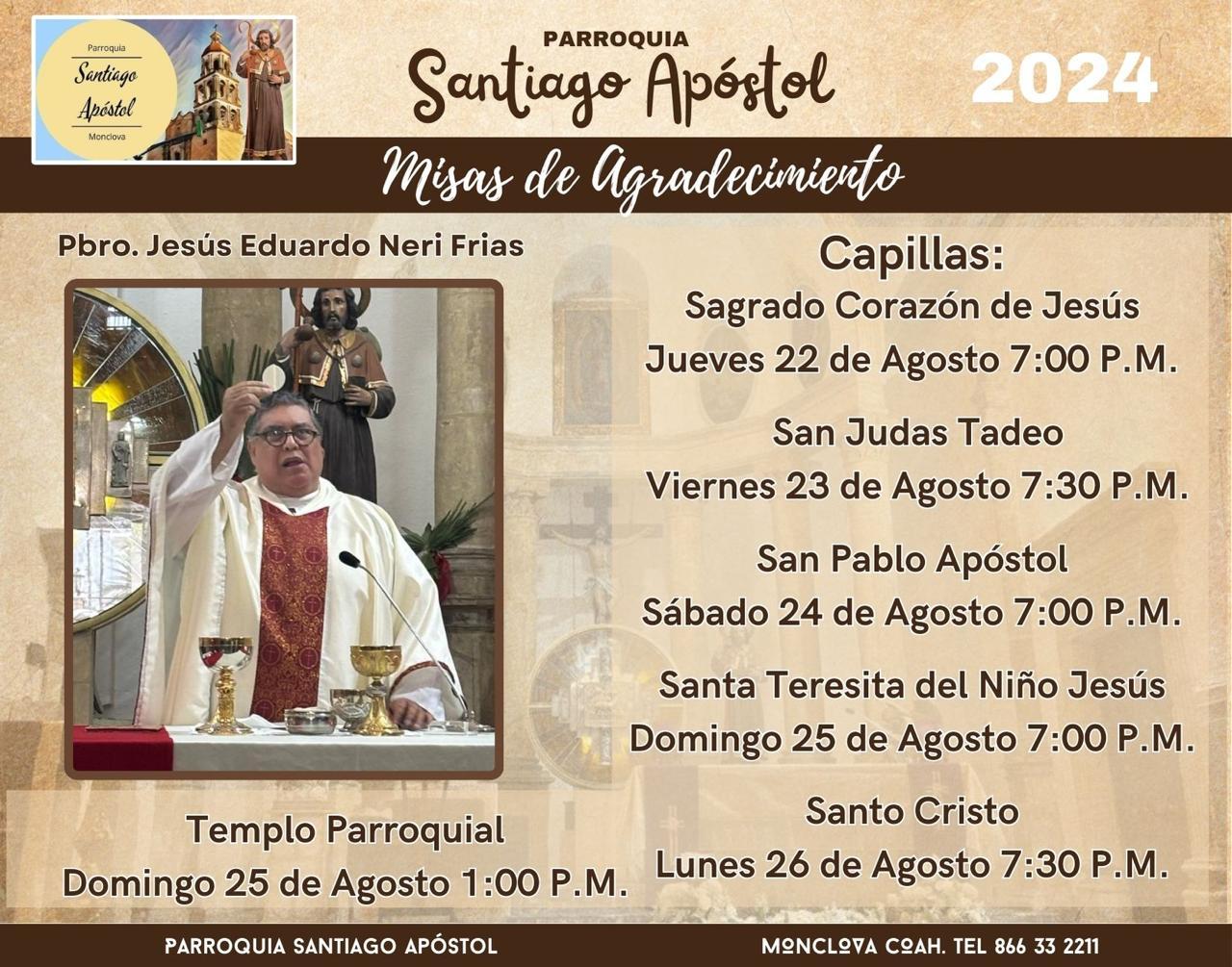 Agradecen con misas la labor de Padre Neri