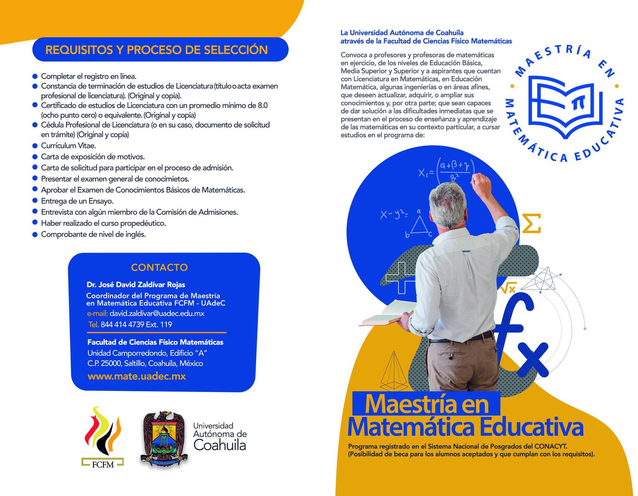 Impartirá maestría de matemáticas: UAdeC 