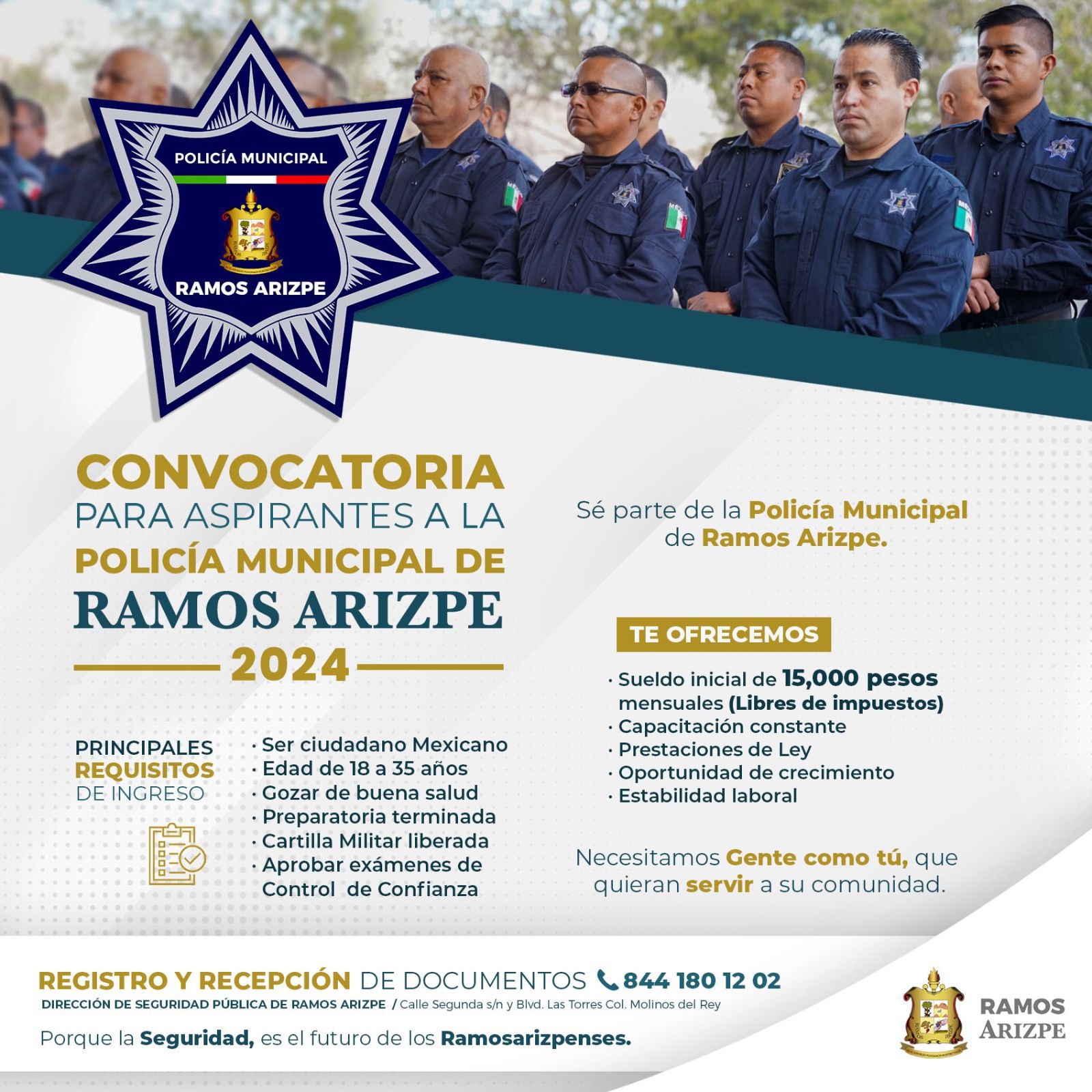 RECLUTARÁN A NUEVOSPOLICÍAS EN FERIA DEL EMPLEO DE RAMOS ARIZPE