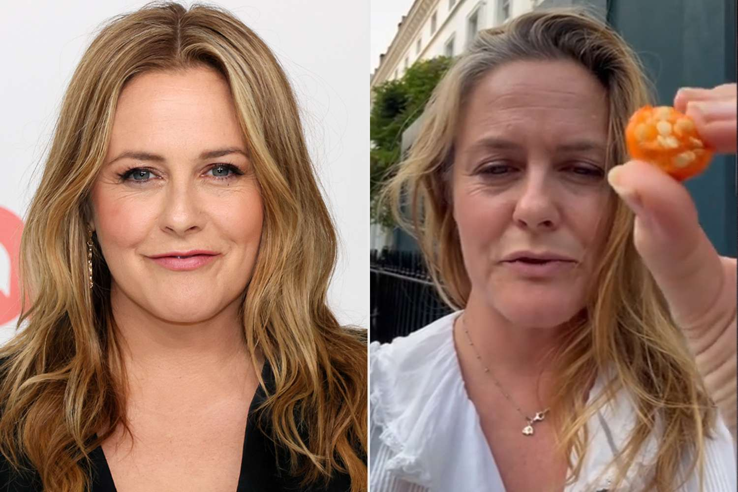 Alicia Silverstone preocupa a fans al morder una fruta venenosa en Inglaterra