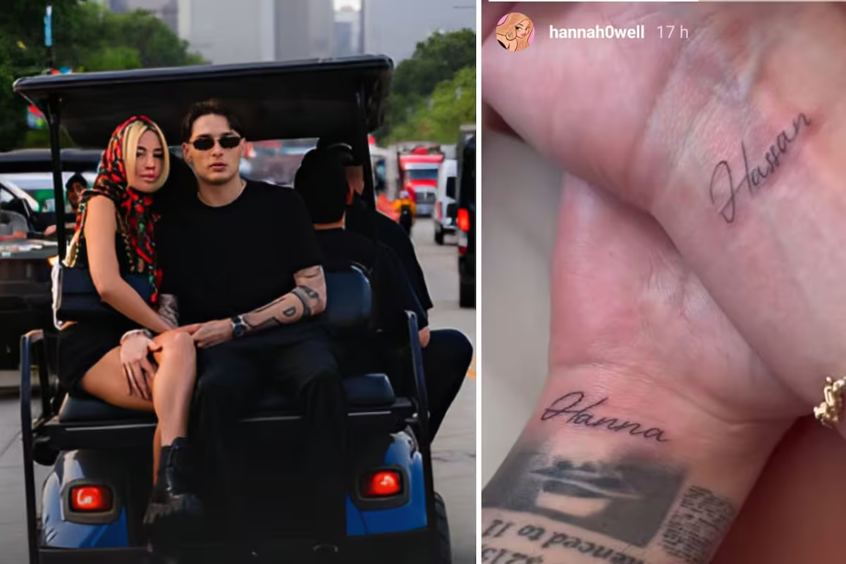 Peso Pluma y su novia Hanna Howell fortalecen su romance con tatuajes