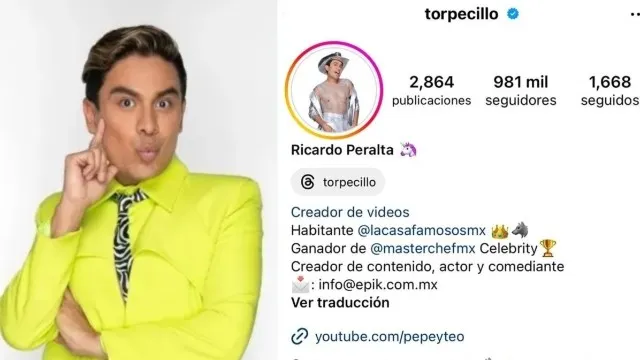 Ricardo Peralta recupera su Instagram tras polémica en La Casa de los Famosos MX