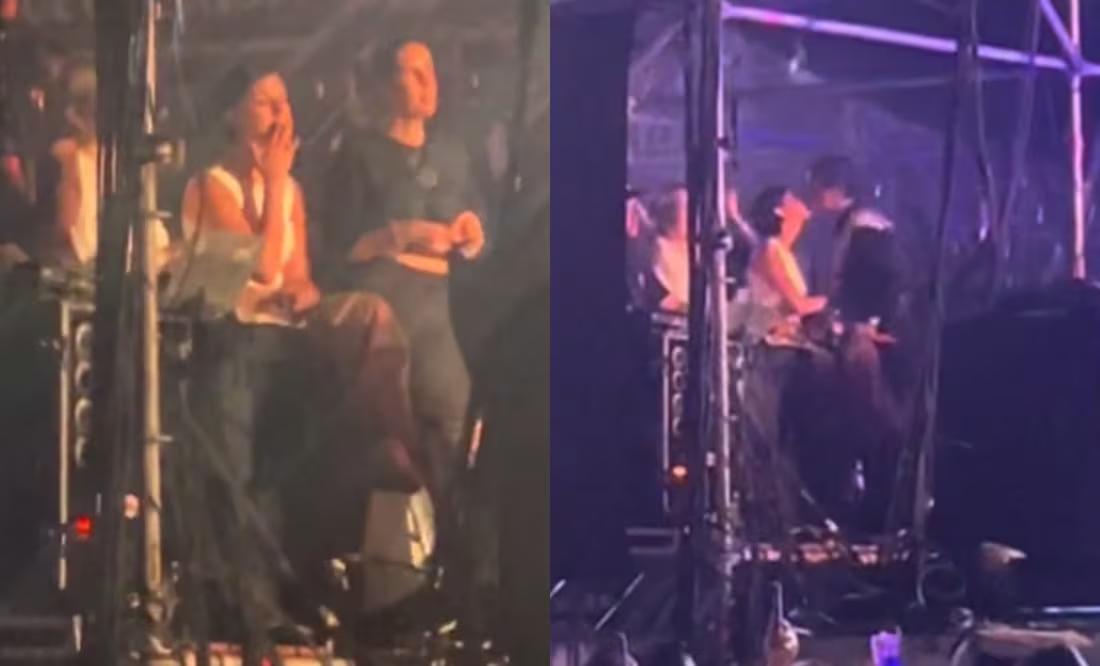 Captan a Ángela Aguilar fumando en concierto de Christian Nodal; ¿Y el embarazo?