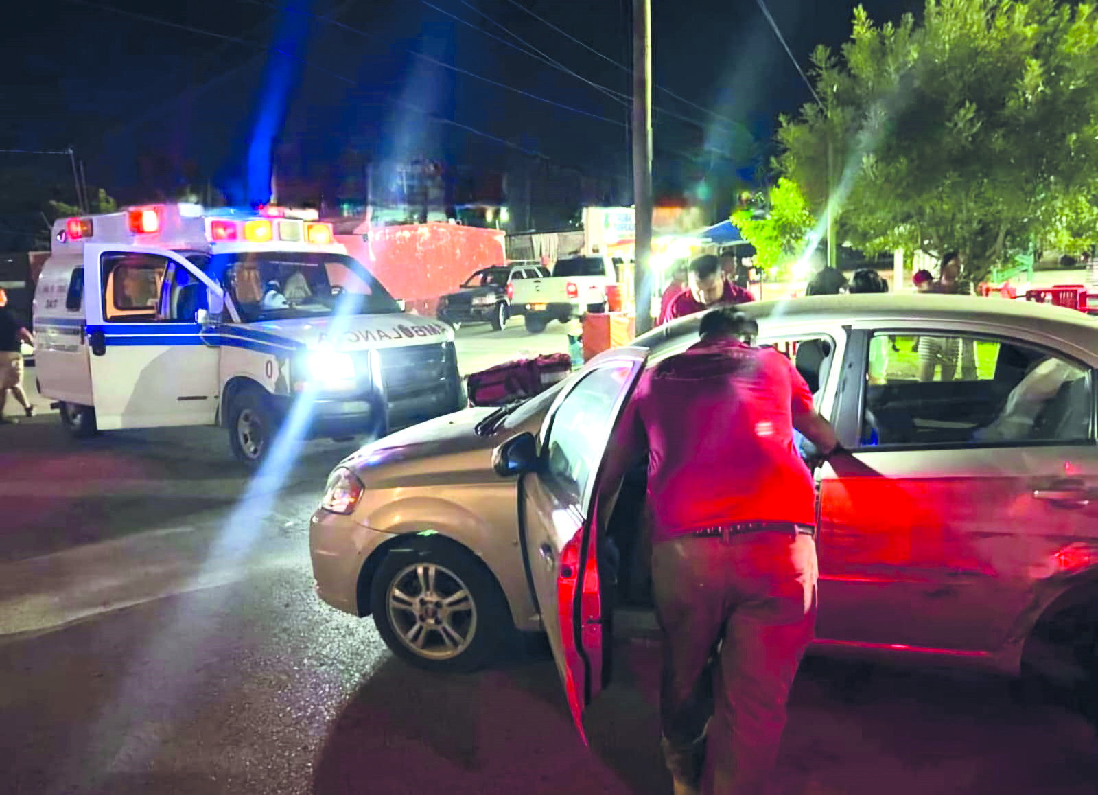 Estampa automóvil de abuelos y se fuga